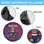 Custom Western Bulldogs Mascot Spare Tire Cover Polynesian Tribal Swirl Dynamic - Bulldog Football