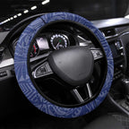Western Bulldogs Mascot Steering Wheel Cover Polynesian Tribal Swirl Dynamic - Bulldog Football