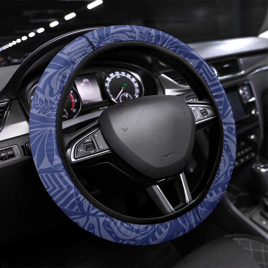 Western Bulldogs Mascot Steering Wheel Cover Polynesian Tribal Swirl Dynamic - Bulldog Football