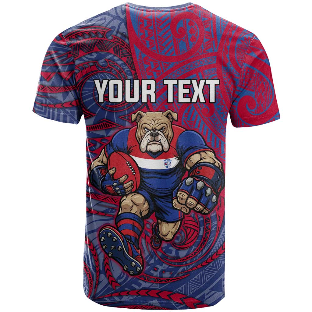 Custom Western Bulldogs Mascot T Shirt Polynesian Tribal Swirl Dynamic - Bulldog Football