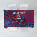 Custom Western Bulldogs Mascot Tablecloth Polynesian Tribal Swirl Dynamic - Bulldog Football