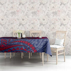 Custom Western Bulldogs Mascot Tablecloth Polynesian Tribal Swirl Dynamic - Bulldog Football