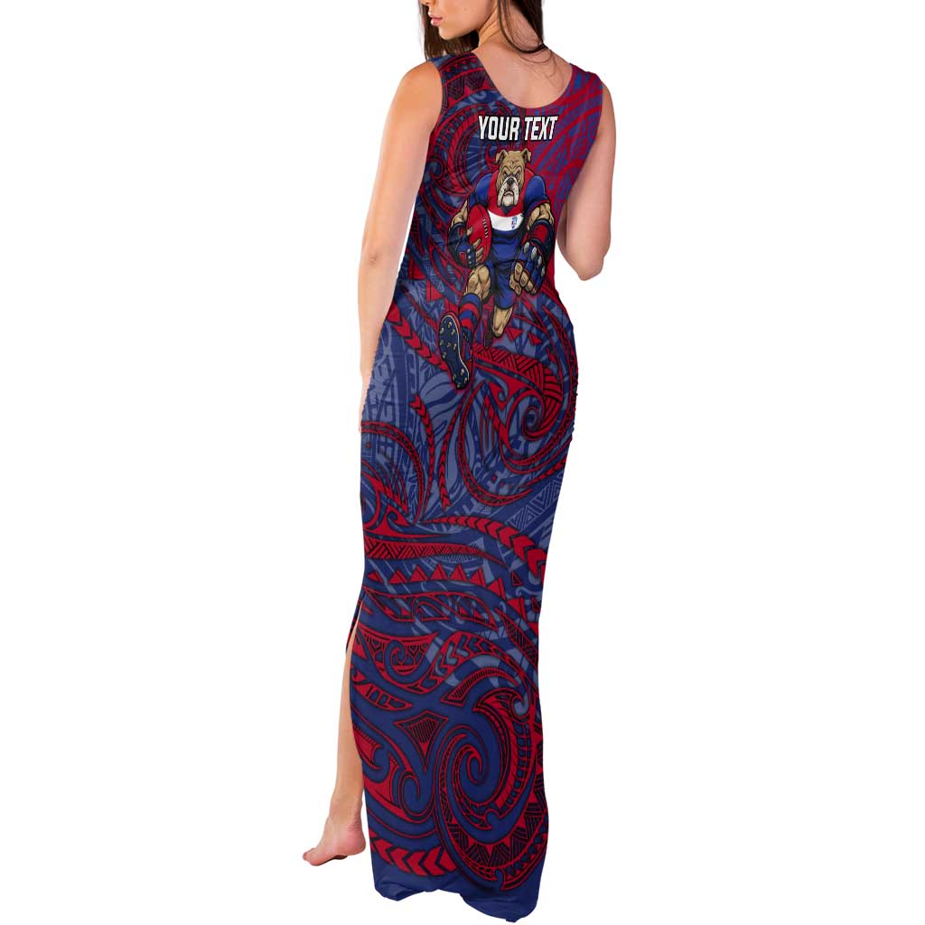 Custom Western Bulldogs Mascot Tank Maxi Dress Polynesian Tribal Swirl Dynamic - Bulldog Football