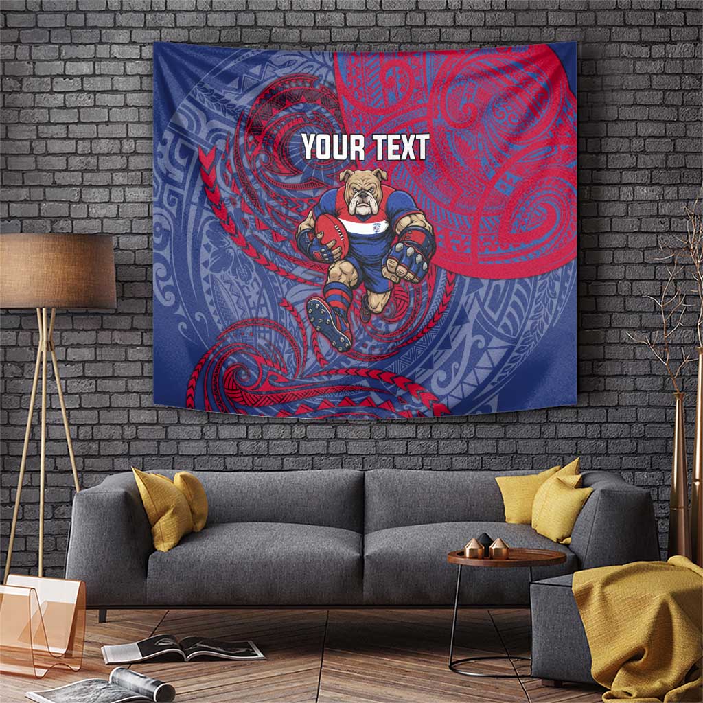 Custom Western Bulldogs Mascot Tapestry Polynesian Tribal Swirl Dynamic - Bulldog Football