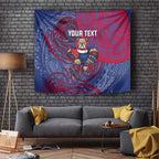 Custom Western Bulldogs Mascot Tapestry Polynesian Tribal Swirl Dynamic - Bulldog Football