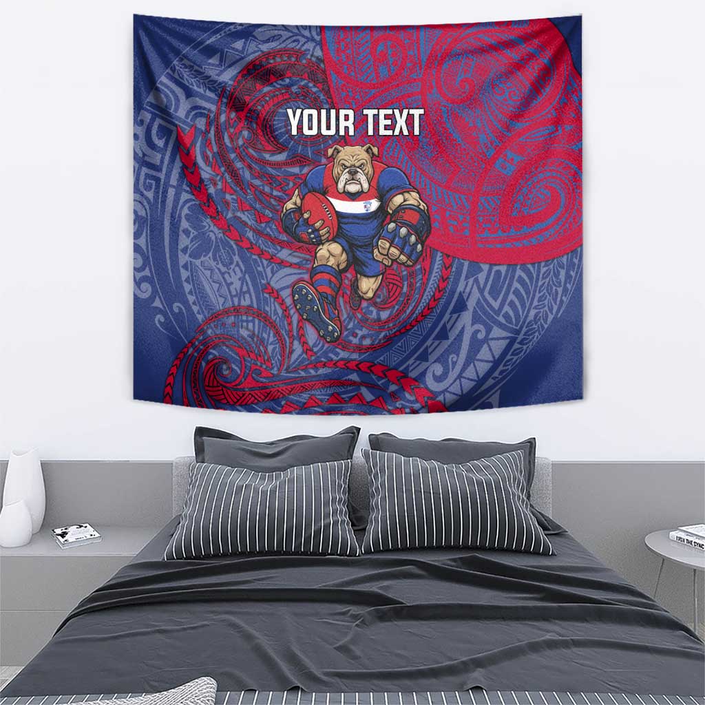 Custom Western Bulldogs Mascot Tapestry Polynesian Tribal Swirl Dynamic - Bulldog Football