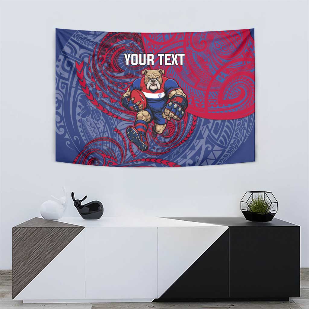 Custom Western Bulldogs Mascot Tapestry Polynesian Tribal Swirl Dynamic - Bulldog Football