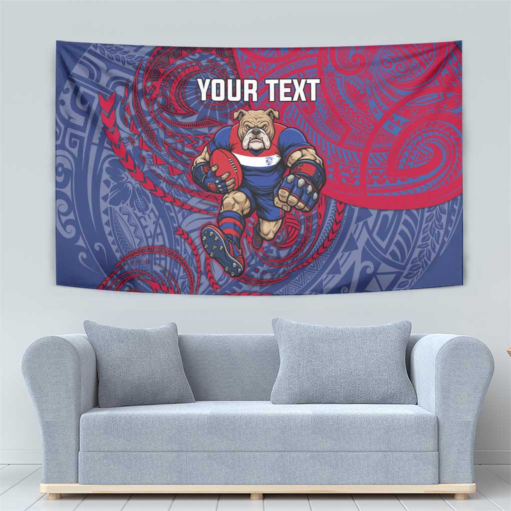 Custom Western Bulldogs Mascot Tapestry Polynesian Tribal Swirl Dynamic - Bulldog Football