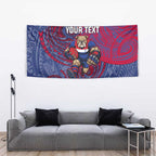 Custom Western Bulldogs Mascot Tapestry Polynesian Tribal Swirl Dynamic - Bulldog Football