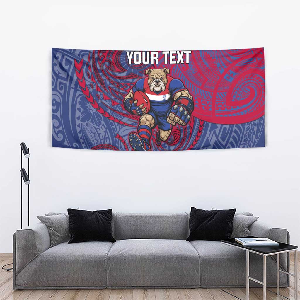 Custom Western Bulldogs Mascot Tapestry Polynesian Tribal Swirl Dynamic - Bulldog Football