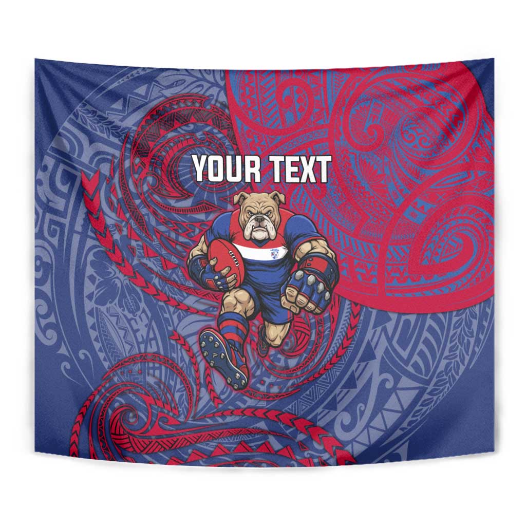 Custom Western Bulldogs Mascot Tapestry Polynesian Tribal Swirl Dynamic - Bulldog Football