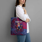 Custom Western Bulldogs Mascot Tote Bag Polynesian Tribal Swirl Dynamic - Bulldog Football