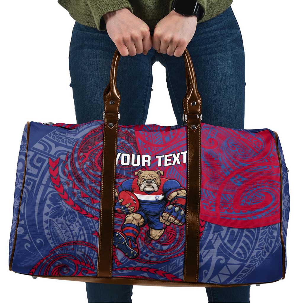 Custom Western Bulldogs Mascot Travel Bag Polynesian Tribal Swirl Dynamic - Bulldog Football