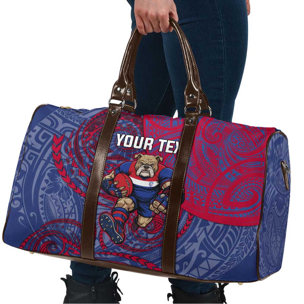 Custom Western Bulldogs Mascot Travel Bag Polynesian Tribal Swirl Dynamic - Bulldog Football