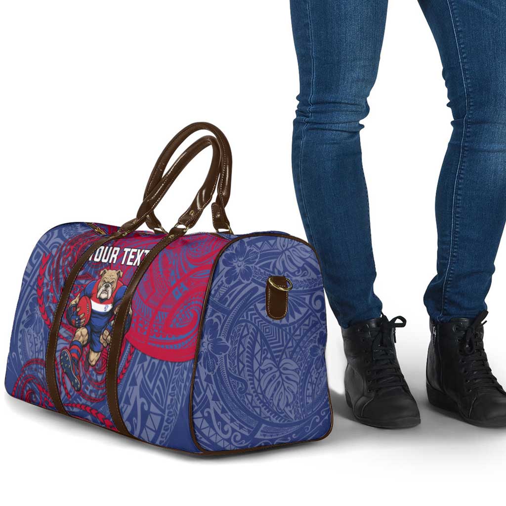 Custom Western Bulldogs Mascot Travel Bag Polynesian Tribal Swirl Dynamic - Bulldog Football