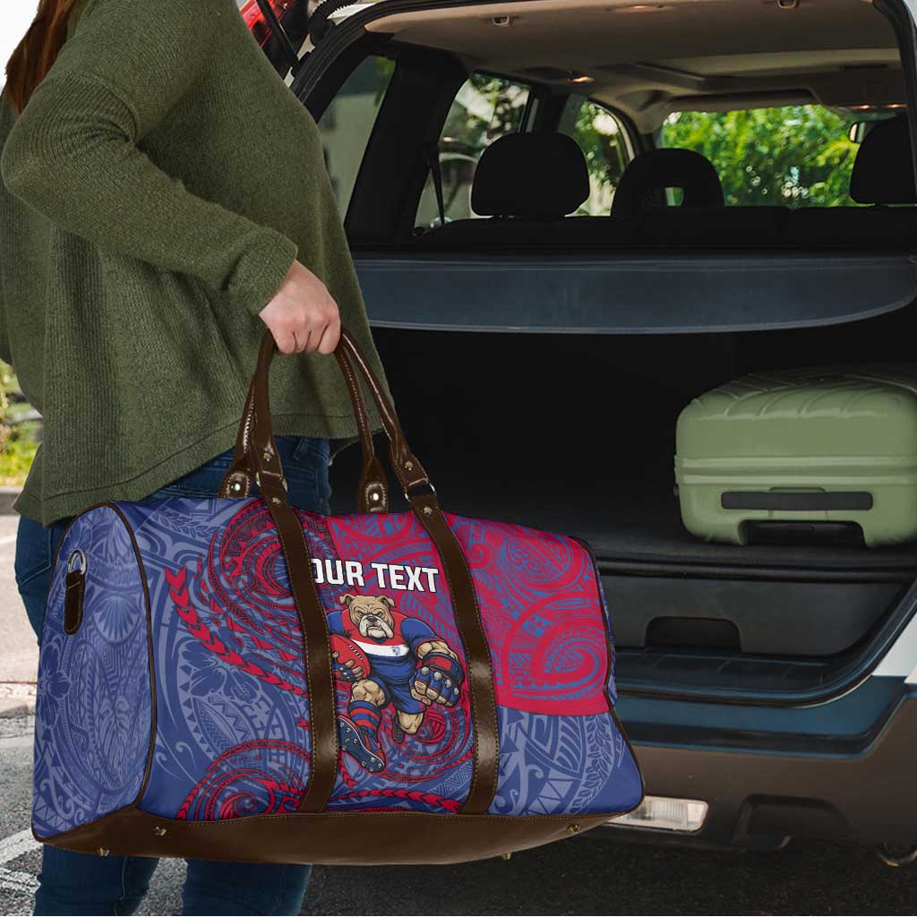 Custom Western Bulldogs Mascot Travel Bag Polynesian Tribal Swirl Dynamic - Bulldog Football