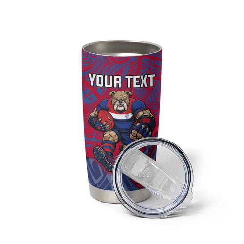Custom Western Bulldogs Mascot Tumbler Cup Polynesian Tribal Swirl Dynamic - Bulldog Football