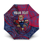 Custom Western Bulldogs Mascot Umbrella Polynesian Tribal Swirl Dynamic - Bulldog Football