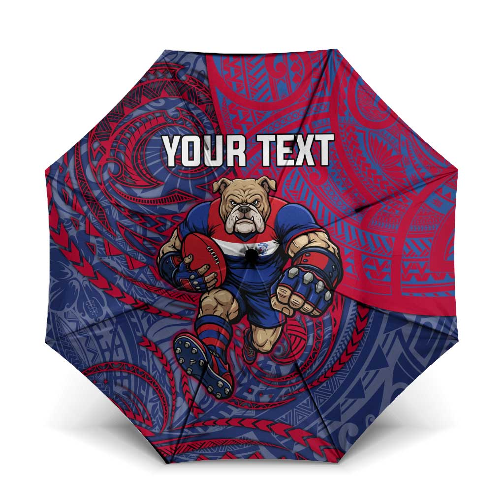 Custom Western Bulldogs Mascot Umbrella Polynesian Tribal Swirl Dynamic - Bulldog Football
