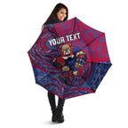 Custom Western Bulldogs Mascot Umbrella Polynesian Tribal Swirl Dynamic - Bulldog Football