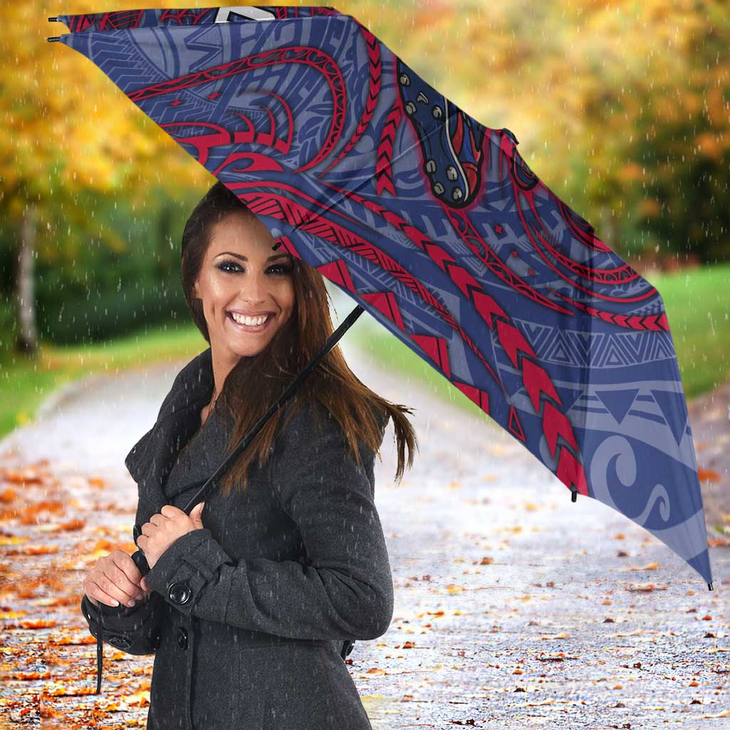 Custom Western Bulldogs Mascot Umbrella Polynesian Tribal Swirl Dynamic - Bulldog Football