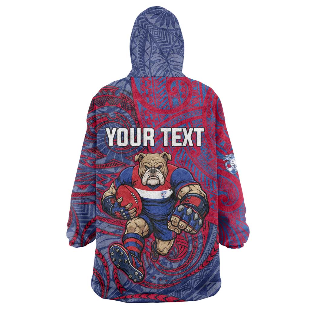 Custom Western Bulldogs Mascot Wearable Blanket Hoodie Polynesian Tribal Swirl Dynamic - Bulldog Football