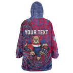 Custom Western Bulldogs Mascot Wearable Blanket Hoodie Polynesian Tribal Swirl Dynamic - Bulldog Football