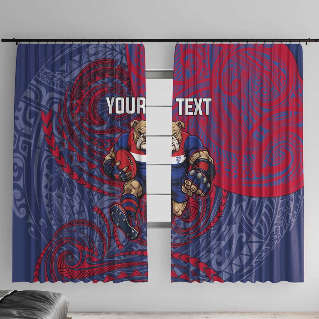 Custom Western Bulldogs Mascot Window Curtain Polynesian Tribal Swirl Dynamic - Bulldog Football