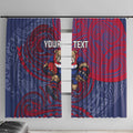 Custom Western Bulldogs Mascot Window Curtain Polynesian Tribal Swirl Dynamic - Bulldog Football