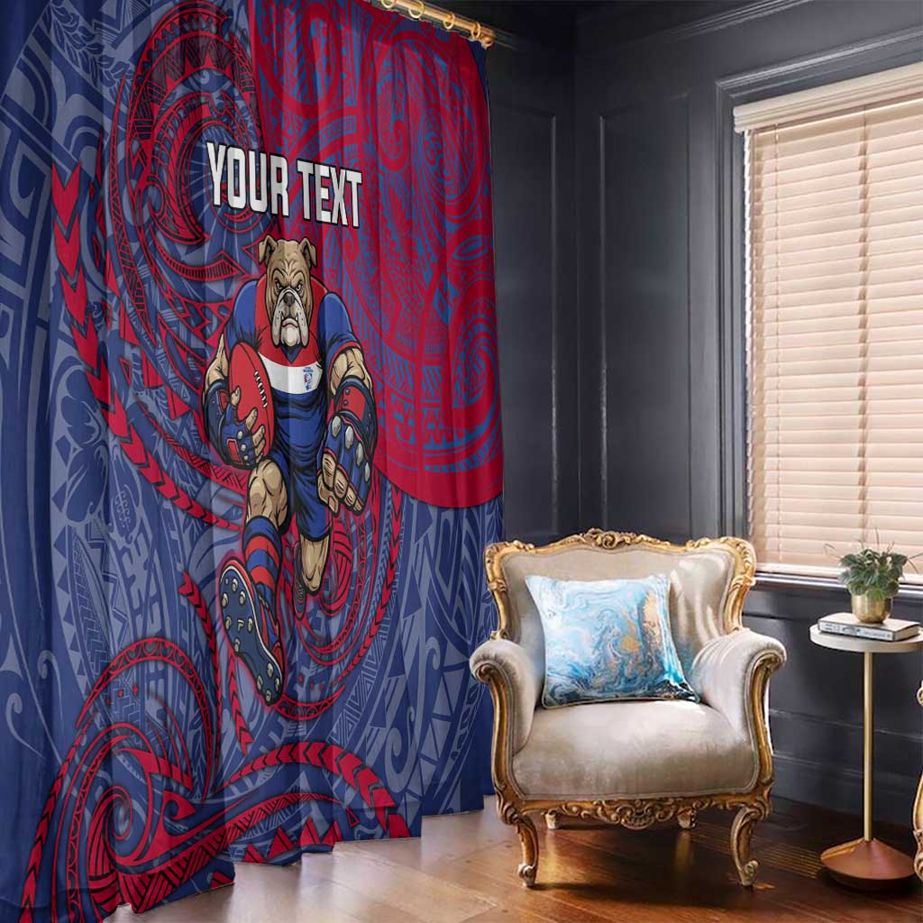 Custom Western Bulldogs Mascot Window Curtain Polynesian Tribal Swirl Dynamic - Bulldog Football