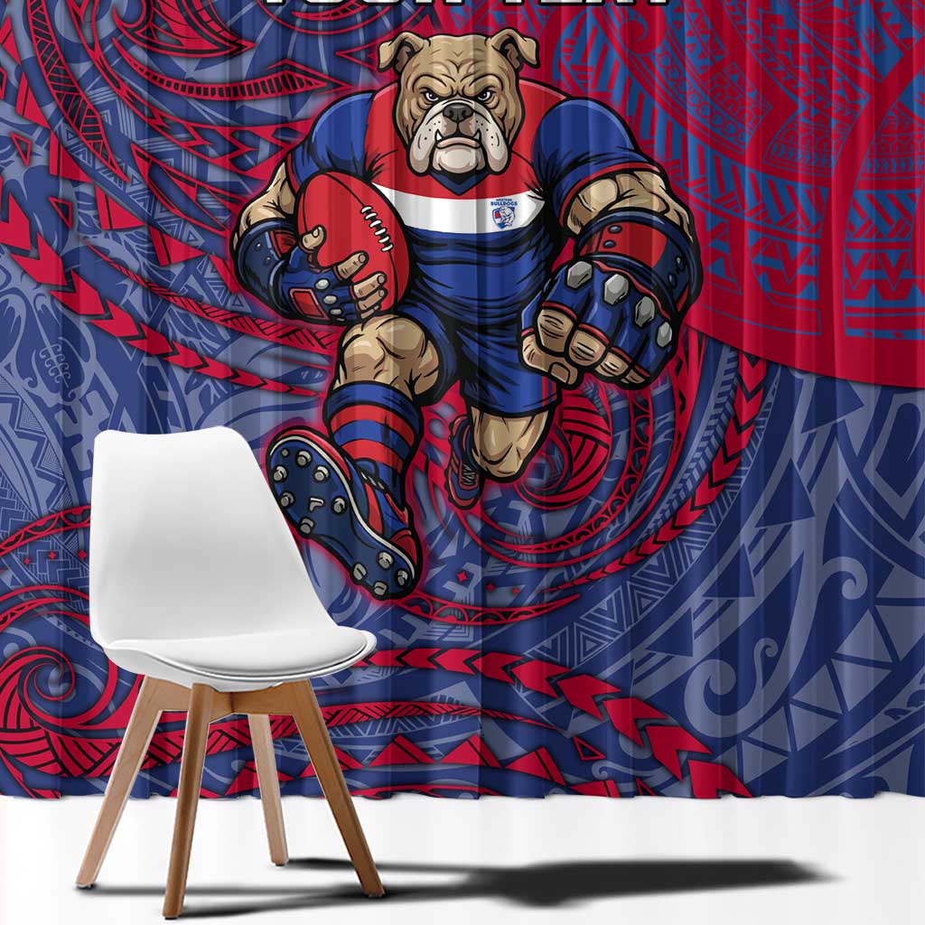 Custom Western Bulldogs Mascot Window Curtain Polynesian Tribal Swirl Dynamic - Bulldog Football