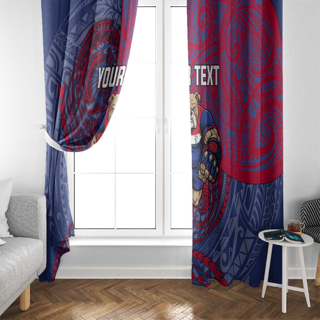 Custom Western Bulldogs Mascot Window Curtain Polynesian Tribal Swirl Dynamic - Bulldog Football