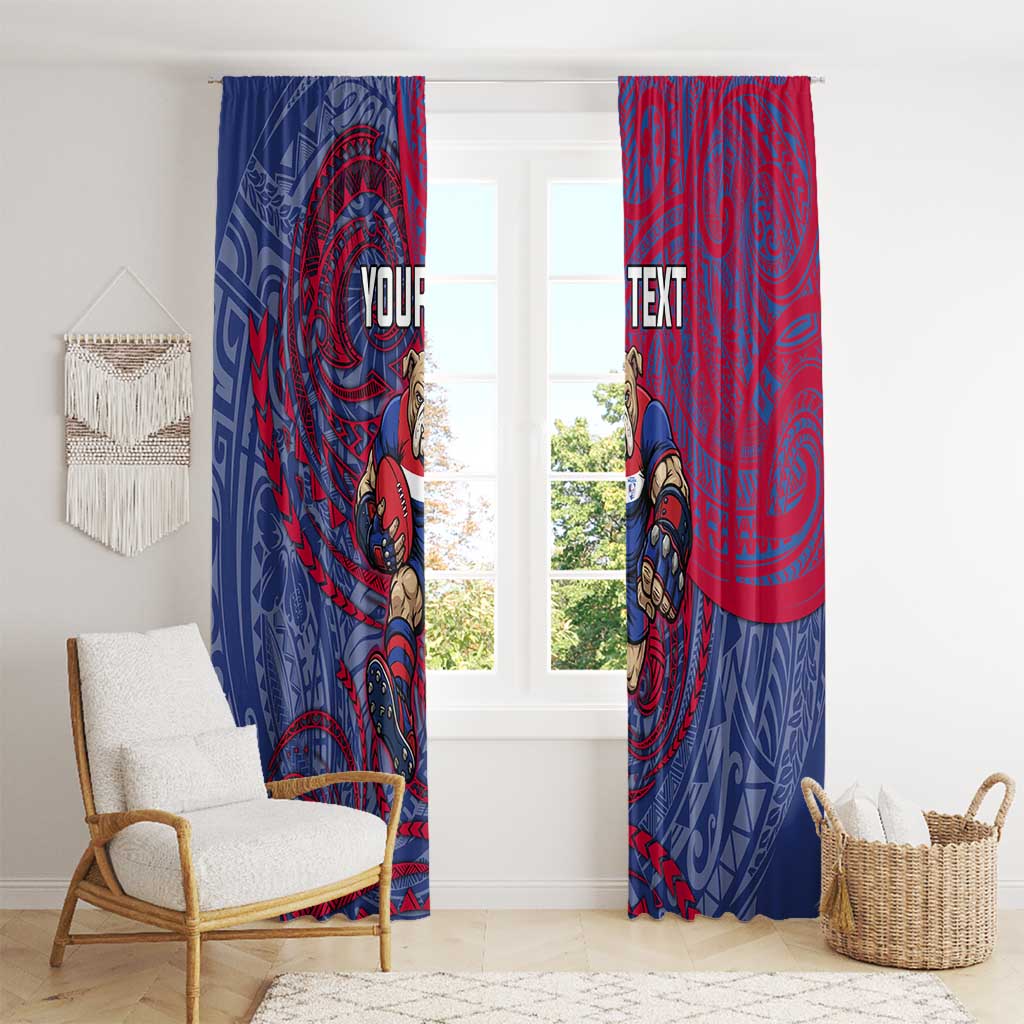 Custom Western Bulldogs Mascot Window Curtain Polynesian Tribal Swirl Dynamic - Bulldog Football