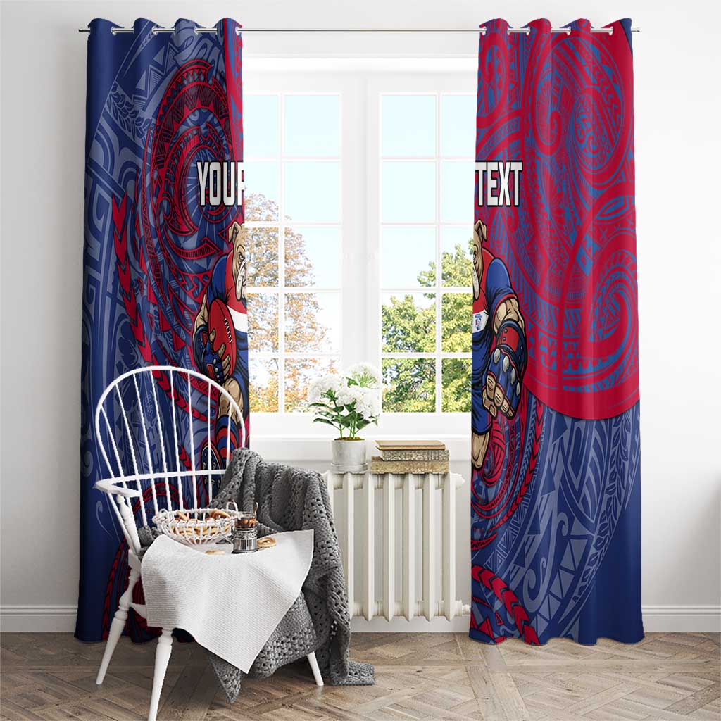 Custom Western Bulldogs Mascot Window Curtain Polynesian Tribal Swirl Dynamic - Bulldog Football