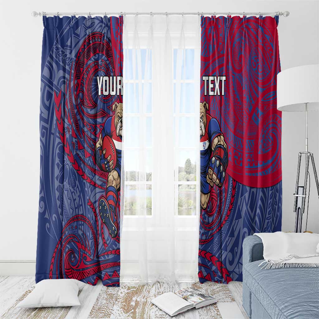 Custom Western Bulldogs Mascot Window Curtain Polynesian Tribal Swirl Dynamic - Bulldog Football