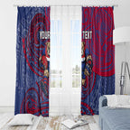 Custom Western Bulldogs Mascot Window Curtain Polynesian Tribal Swirl Dynamic - Bulldog Football