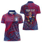 Custom Western Bulldogs Mascot Women Polo Shirt Polynesian Tribal Swirl Dynamic - Bulldog Football