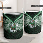 Custom South Sydney Rabbitohs Rugby Laundry Basket Rabbit Warrior Polynesia Islander Rugby Mascot