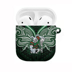 Custom South Sydney Rabbitohs Rugby AirPods Case Rabbit Warrior Polynesia Islander Rugby Mascot