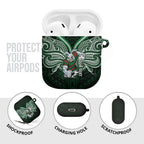 Custom South Sydney Rabbitohs Rugby AirPods Case Rabbit Warrior Polynesia Islander Rugby Mascot