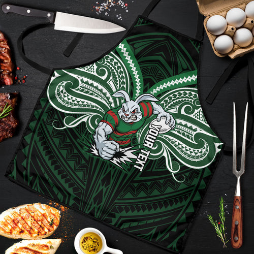 Custom South Sydney Rabbitohs Rugby Apron Rabbit Warrior Polynesia Islander Rugby Mascot
