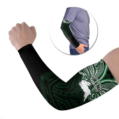 Custom South Sydney Rabbitohs Rugby Arm Sleeves Rabbit Warrior Polynesia Islander Rugby Mascot