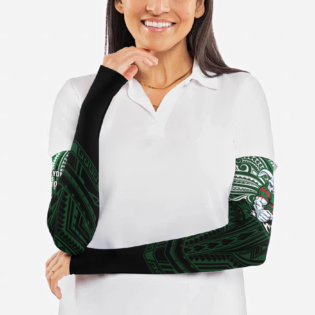 Custom South Sydney Rabbitohs Rugby Arm Sleeves Rabbit Warrior Polynesia Islander Rugby Mascot