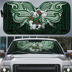 Custom South Sydney Rabbitohs Rugby Auto Sun Shade Rabbit Warrior Polynesia Islander Rugby Mascot