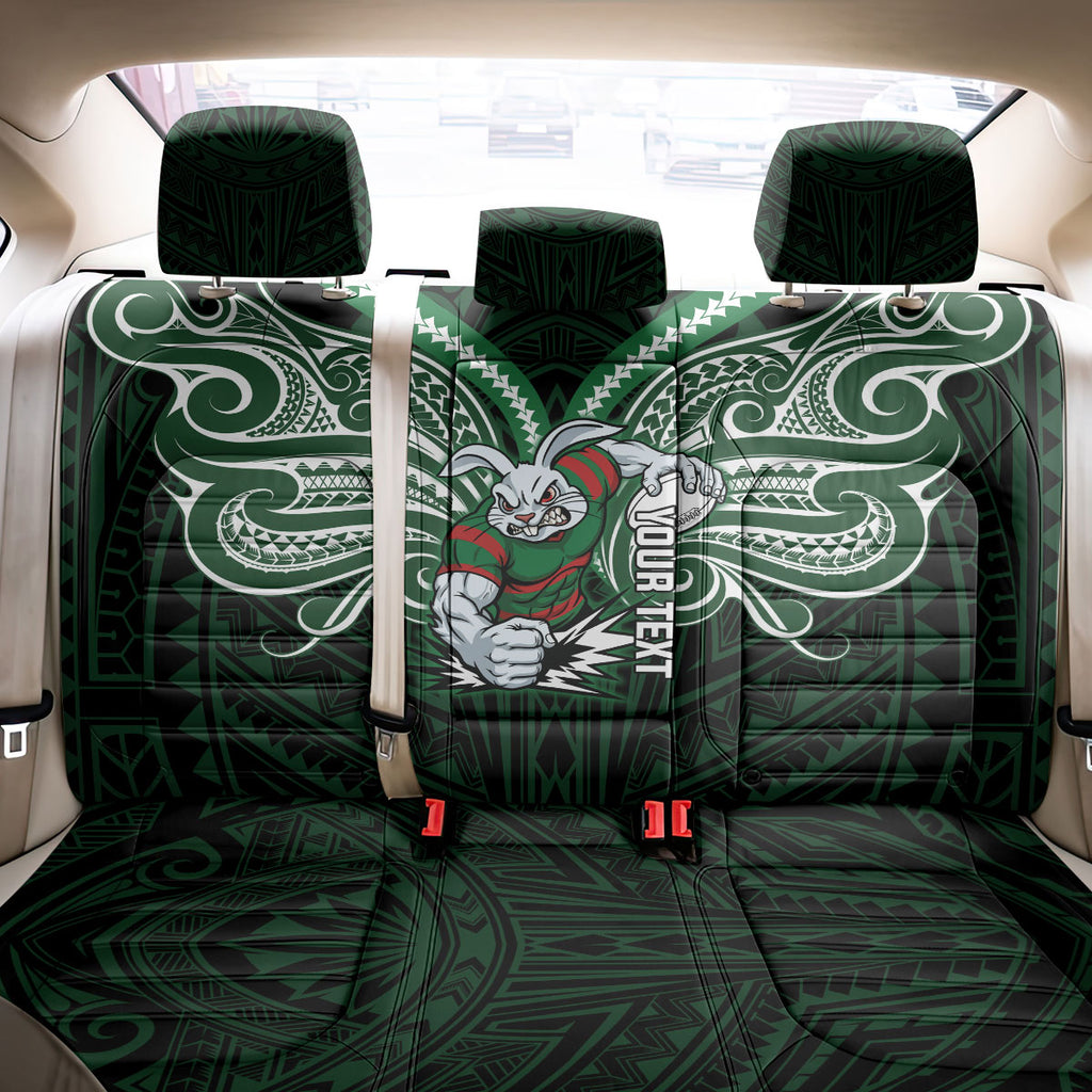 Custom South Sydney Rabbitohs Rugby Back Car Seat Cover Rabbit Warrior Polynesia Islander Rugby Mascot