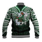 Custom South Sydney Rabbitohs Rugby Baseball Jacket Rabbit Warrior Polynesia Islander Rugby Mascot