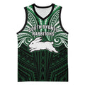 Custom South Sydney Rabbitohs Rugby Basketball Jersey Rabbit Warrior Polynesia Islander Rugby Mascot