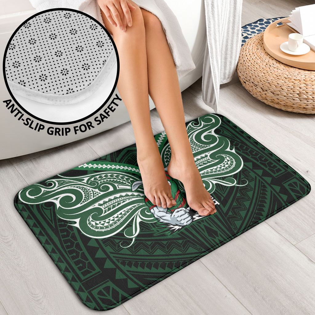 Custom South Sydney Rabbitohs Rugby Bathroom Set Rabbit Warrior Polynesia Islander Rugby Mascot