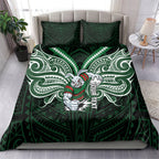 Custom South Sydney Rabbitohs Rugby Bedding Set Rabbit Warrior Polynesia Islander Rugby Mascot
