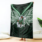 Custom South Sydney Rabbitohs Rugby Blanket Rabbit Warrior Polynesia Islander Rugby Mascot